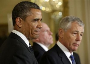 Barack Obama, Chuck Hagel, John Brennan