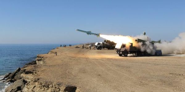 Ghader missile is launched from the area near the Iranian