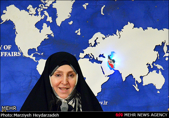 Iran's Foreign Ministry Spokeswoman Marzieh Afkham holds weekly press conference.