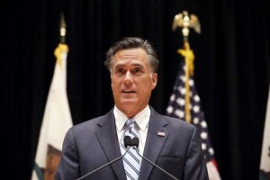 Republican presidential candidate and former Massachusetts Gov. Mitt Romney speaks to reporters in Costa Mesa, Calif., Monday, Sept. 17, 2012. (AP Photo/Charles Dharapak)