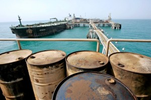 An oil tanker, Episkopi, is seen docked next to Iraq's vital al-Basra oil terminal, in Persian Gulf waters, Wednesday, Feb. 27, 2008.  Crude oil prices fell more than $2 a barrel Thursday, April 24, 2008, as the dollar gained strength against the euro. (AP Photo/Kamran Jebreili)