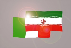 Iran and Italy flags
