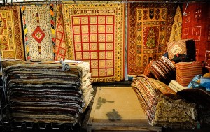 File photo shows Iranian handwoven carpets