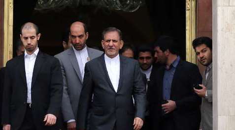 Iran's First VP Es'haq Jahangiri along with  high-ranking political and economic delegation heads to Iraq on February 16, 2015.