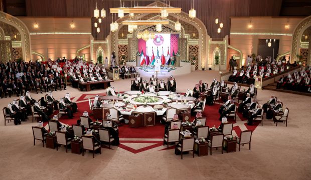 A general view of the meeting of leaders during the Gulf Cooperation Council (GCC) summit in Doha, Qatar, on December 9, 2014. (AFP Photo/STR)