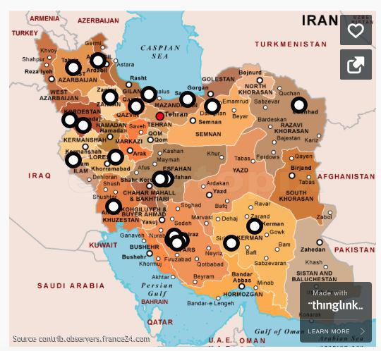 Iran's Kindness wall map