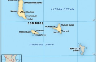 Comoros on map