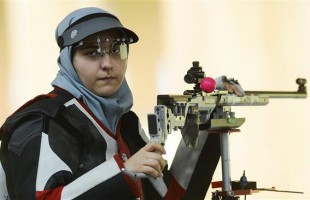 Iranian female sports shooter Mahlagha Jambozorg
