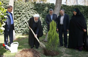Rouhani plants tree on Week of Natural Resources
