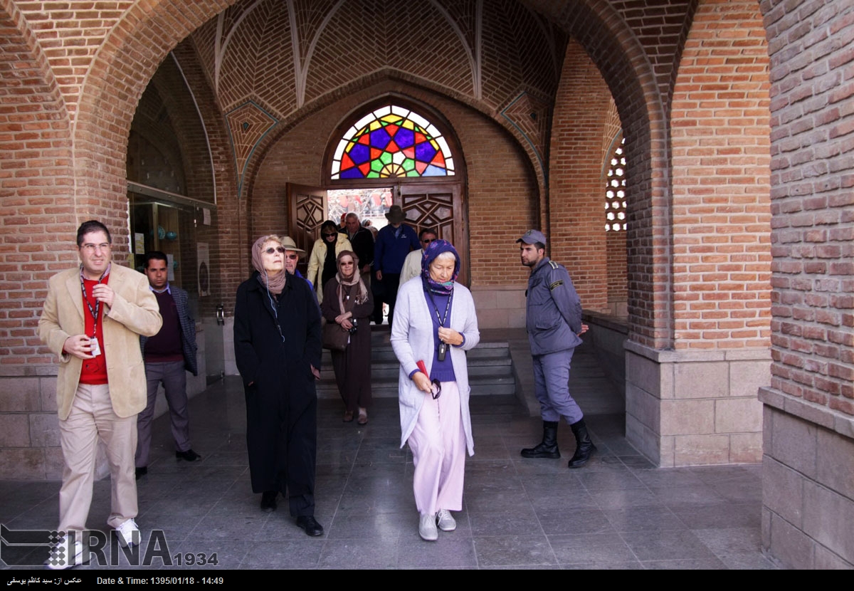 Foreign tourists visiting Kabood Mosque, Azarbaijan Museum in Tabriz (9)