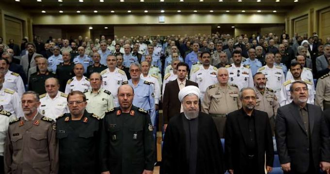 Rouhani attends a ceremony with the commanders of the Iranian Armed Forces