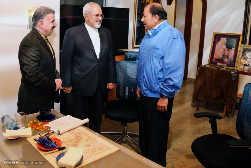 Foreign Minister Mohammad Javad Zarif met with Nicaraguan President Daniel Ortega here on Tuesday night local time.