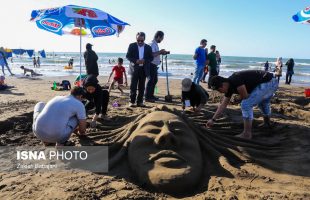 Sand Sculpture Festival in Caspian Sea coast