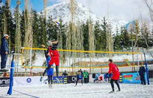 snow volleyball tournament in Iran