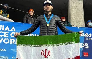 Iranian Ice Climber in UIAA Ice Climbing World Youth Championships