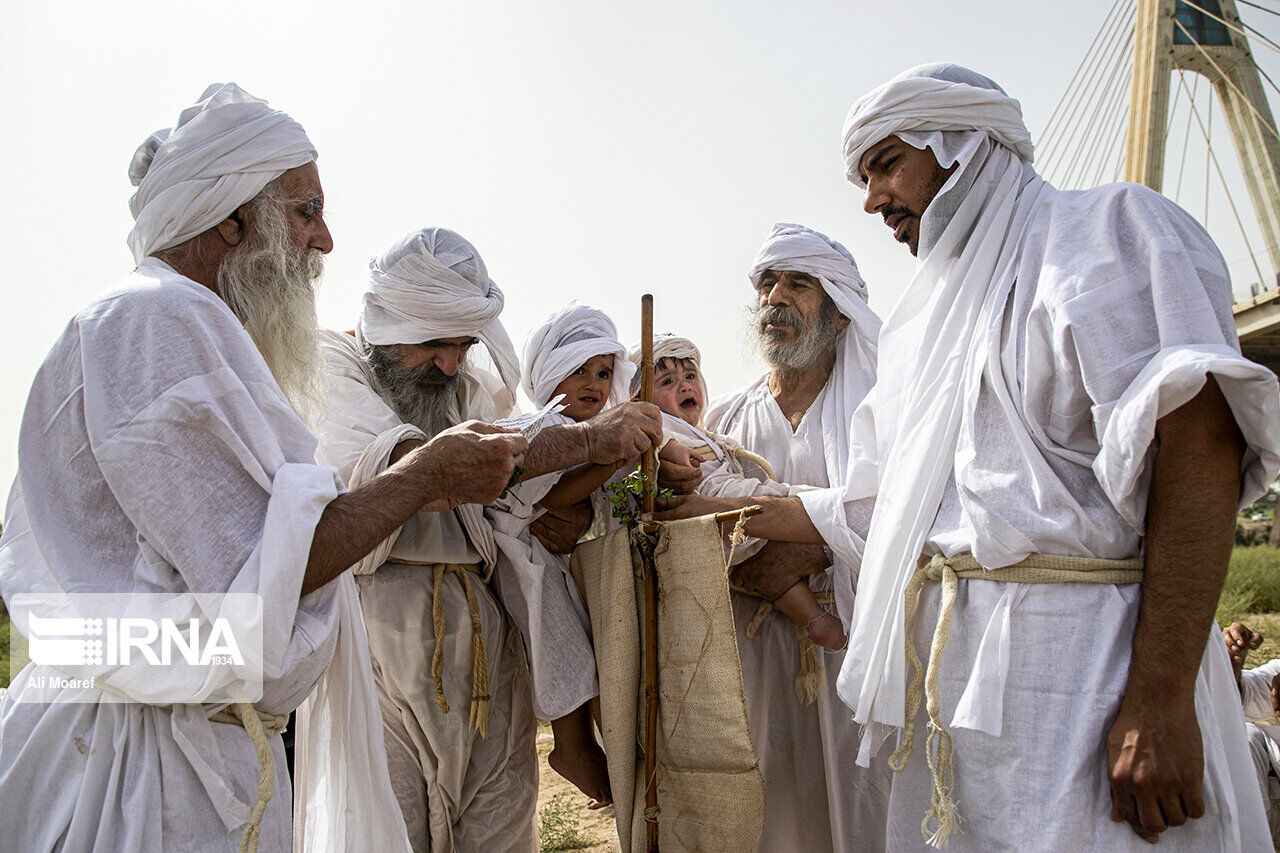 Mandaean followers conduct baptism ritual in Iran