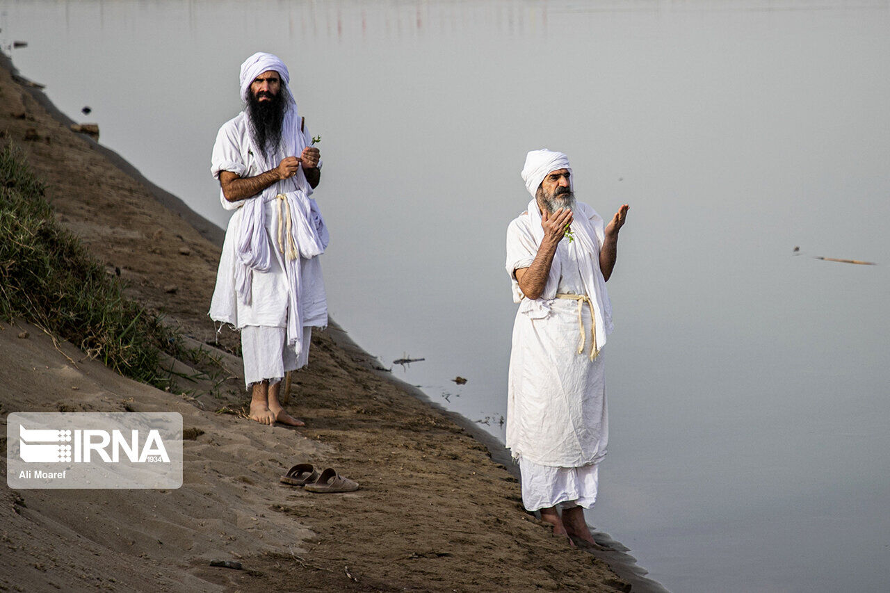 Mandaean followers conduct baptism ritual in Iran