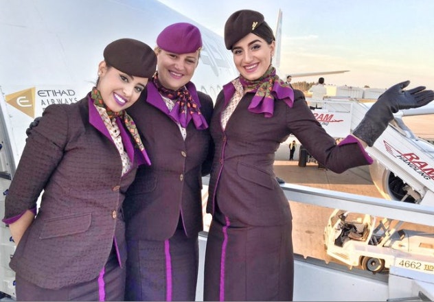 attractive hospitality uniform- booking the plane ticket 2